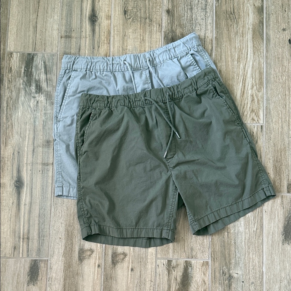 Olive and Gray Men's Shorts by American Eagle